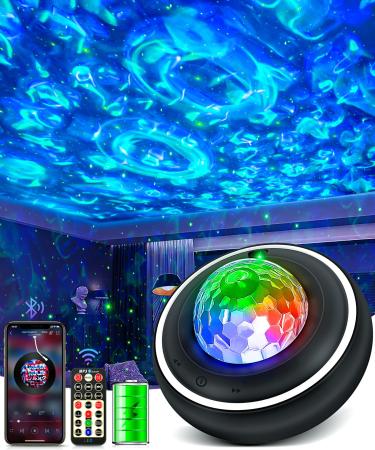 Galaxy Projector Star Night Lights - Music Bluetooth Speaker Colour Starry Starlight Ocean Wave Led Stars Projectors Light for Baby Kids Adult Bedroom Battery-1