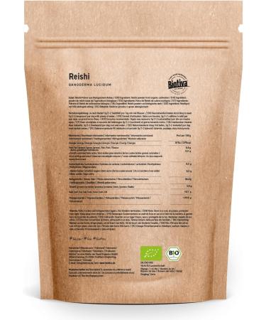 Good Organics Biotiva Reishi powder organic 250g 2x125g Ganoderma lucidum Shiny lacquer porling Vital mushroom immortal mushroom without additives Vegan bottled in Germany - Buy Online on GoSupps.com