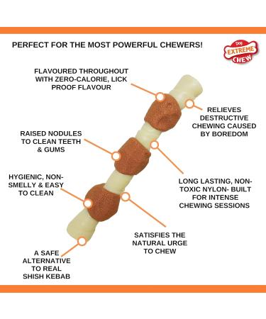 Nylabone Extreme Tough Dog Chew Toy - Shish Kebab Chicken Jerky Flavour - Small (Up to 11 Kg) - Buy Online on GoSupps.com