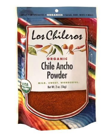 Los Chileros Organic Chile Ancho Powder, 2 Ounce Packages