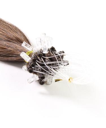 Hair2Heart 200 x 1g Real Hair Microring Loop Extensions | 50cm Straight #4 Brown - Premium Quality Hair Extensions for Volume & Length - Buy Online on GoSupps.com
