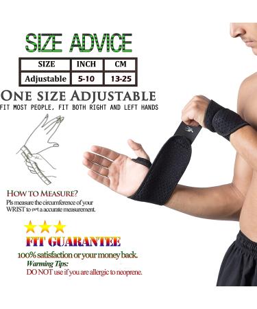 HiRui 2 Pack Wrist Compression Strap and Brace for Fitness & Weightlifting - Pain Relief for Carpal Tunnel & Arthritis - Adjustable Support (Black) - Buy Online on GoSupps.com