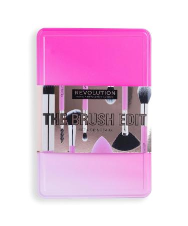 Makeup Revolution Brush Edit Gift Set - 7 Eye Highlighter & Face Brushes + Blending Sponge | International Shipping - Buy Online on GoSupps.com