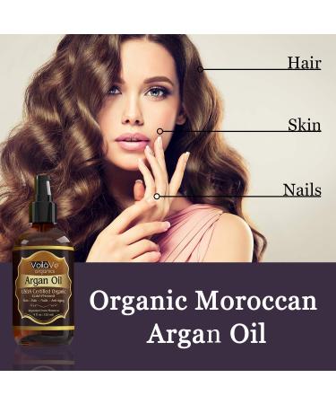VoilaVe Organic Moroccan Argan Oil - Skin, Nails & Hair Growth - Face Moisturizer with Vitamin E - Women's Face & Neck Lotion - Buy Online on GoSupps.com