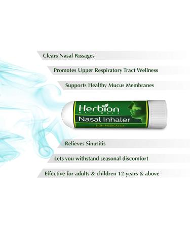 Herbion Naturals Nasal Inhaler 0.05 Fl Oz (1.5ml) - Pack of 4 | Non-Medicated Relief for Nasal Congestion, Sinusitis & Allergies - Buy Online on GoSupps.com
