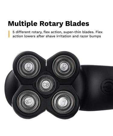 Bald Buddy 5-Blade Replacement Shaving Head - Rotary Wet/Dry Shaver for Coarse Hair | For Head, Arms, Legs, Back, Chest | Men and Women - 1 Unit - Buy Online on GoSupps.com