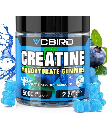 Creatine Monohydrate 5g Per Serving No Sugar Creatine Supplements Support for Strength Performance Energy Recovery Gluten-Free Creatine for Women and Men (60 Gummies-17)