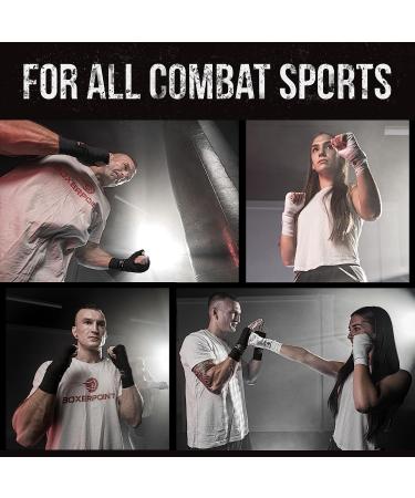 BOXERPOINT 180 Premium Boxing Hand Wraps for Men and Women - Breathable Handwraps for Muay Thai, Kickboxing, MMA | Black - Buy Online on GoSupps.com