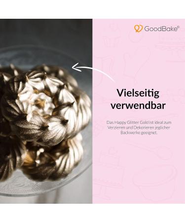 Goodbake Happy Glitter Gold - Edible Food Glitter Powder for Cakes Cookies & Drinks | Perfect Cake Decoration for Birthday Parties - Buy Online on GoSupps.com