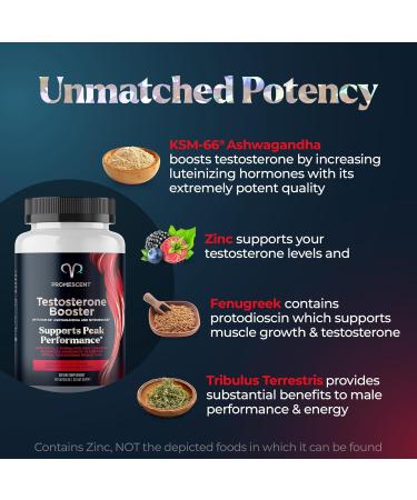 Promescent Testosterone Booster for Men - KSM-66 Ashwagandha Horny Goat Weed Fenugreek & Tribulus - Premium Stamina & Endurance Supplement - 90 Capsules - Buy Online on GoSupps.com