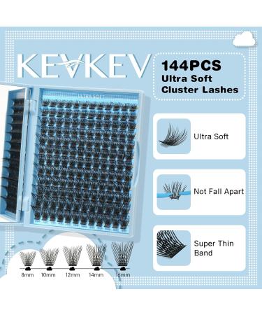 KevKev Flat Style Cluster Lashes 144 Pcs - C-8-16mix Caramel Individual Wispy Eyelash Extensions - Buy Online on GoSupps.com