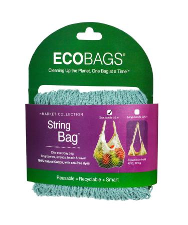 ECOBAGS Market Collection String Bag Tote Handle 10 in Washed Blue 1 Bag