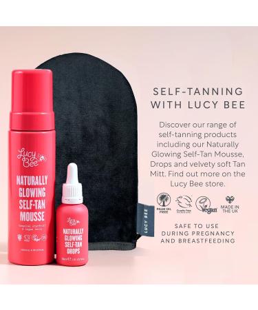 Lucy Bee Reusable Self Tan Mitt - Double-Sided Velvety Soft Applicator for Streak-Free Fake Tan - Washable Black Tan Mitt - FSC Card Carton - Buy Online on GoSupps.com