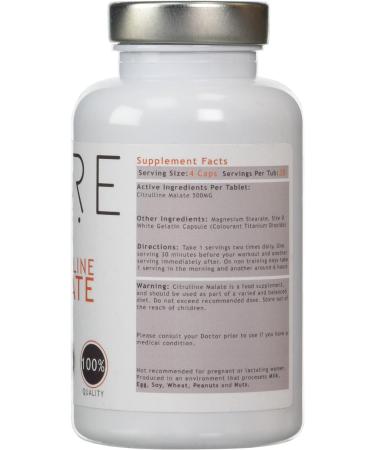 Bodybuilding Warehouse Pure Citrulline Malate Capsules - 500mg - Supports Lactic Acid Removal - 120 Caps - Buy Online on GoSupps.com