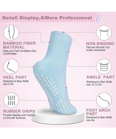 Bulinlulu Diabetic Socks with Grips - 3 Pairs Non-Binding Bamboo Ankle Socks for Women & Men - Bright Colors - Large Size - Buy Online on GoSupps.com