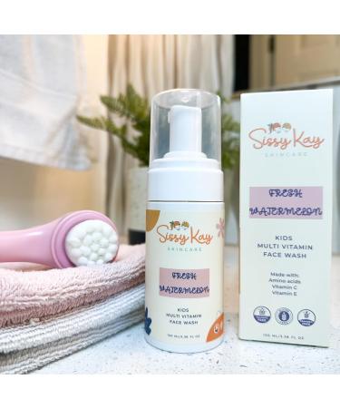Kids Foaming Face Wash - Gentle Natural Cleanser with Vitamin C & E - Tear-Free Sensitive Skin Care for Girls & Boys - Watermelon 100ml - Buy Online on GoSupps.com