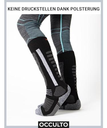 Occulto Children's Ski Socks 2-Pack (Charlie Model) - Size 31-34 Pink-Black | Perfect for Winter Sports - Buy Online on GoSupps.com