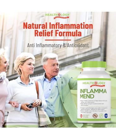 Healthology INFLAMMA-MEND | Inflammation Support | Anti-Inflammatory Supplement | Pain Relief | Reduce Swelling | 60 Soft-Gel Capsules | Fish Oil EPA DHA Curcumin Bromelain Magnesium Lipase - Buy Online on GoSupps.com
