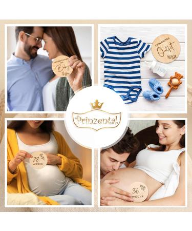 Prinzental 40 Milestone Cards for Pregnancy | Engraved Wooden Photo Cards | Perfect for 9 Months (German) - International Shipping Available - Buy Online on GoSupps.com