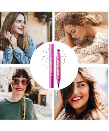 Bavokon Waterproof Freckles Facial Point Pen Waterproof Long Lasting 2In1 Fake Freckles Stamps Eyeliner for Women Girls Beauty Cosplay Face Painting Tool - Buy Online on GoSupps.com