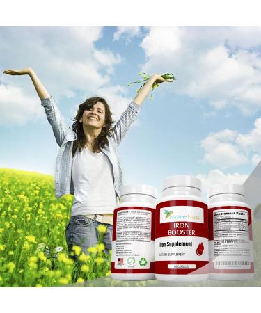Iron Booster - Iron Supplement for Women - Helps Boost Red Blood Cell Production with Slow Release Non Constipating Ferrous Iron Pills for Women - Best Iron Supplements for Anemia - Raw Iron Vitamins - Buy Online on GoSupps.com
