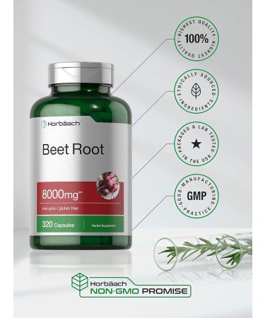 Horb ach Beet Root Powder Capsules 8000mg | 320 Pills | Non-GMO Gluten Free Formula | High Potency Herbal Extract Supplement 320 Count (Pack of 1) - Buy Online on GoSupps.com