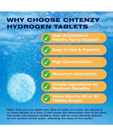 Hydrogen Water Tablets - H2 Molecular Hydrogen Tablets for Drinking Water 8PPM with Magnesium Orange Flavor 60 Count Electrolytes Hydration Support Energy Brain Health Antioxidant Non-GMO 60 Count (Pack of 1) - Buy Online on GoSupps.com