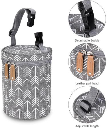 Portable A/R Baby Bottle Bag - Insulated Leak Proof Milk Carrier - Grey Breast Milk Cooler for Travel - Buy Online on GoSupps.com