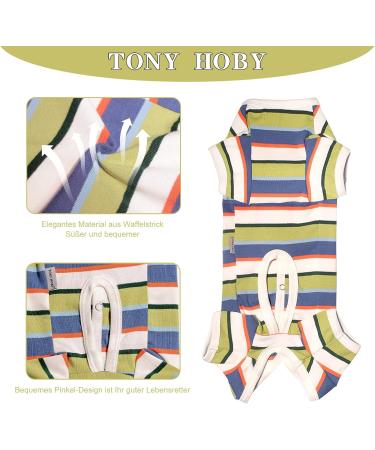 Tony Hoby Dog Suit for Men & Women | Soft Cotton 4-Leg Striped Overall for Comfortable Sleep | XS Blue & White - Buy Online on GoSupps.com