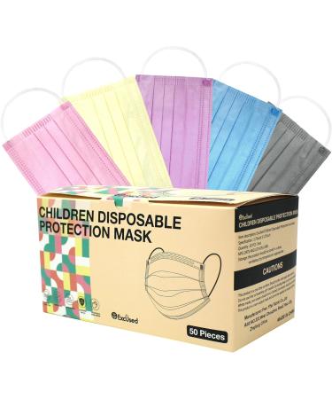 CBC Crown Unisex Children Disposable Safety Face Masks - 50pc Set for Boys & Girls | Breathable Dust Protection - Buy Online on GoSupps.com