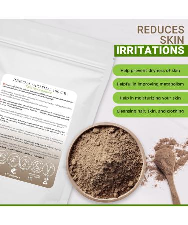 Reetha Powder (Aritha) - 100g - Naturally cleanses skin and hair helps fight dandruff and nourishes hair - 100% natural - Buy Online on GoSupps.com