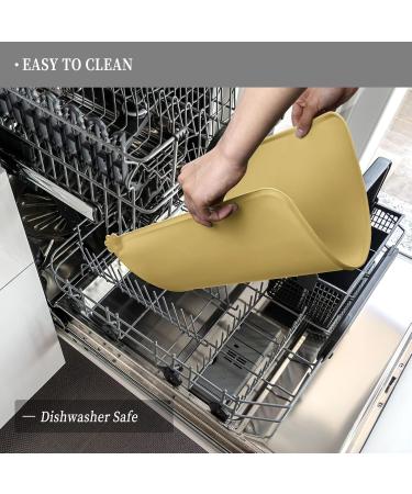 Reopet Silicone Feed Mats for Pets - Waterproof Dog & Cat Mats with Elevated Edges - 87 x 57 cm (Khaki) - International Shipping Available - Buy Online on GoSupps.com