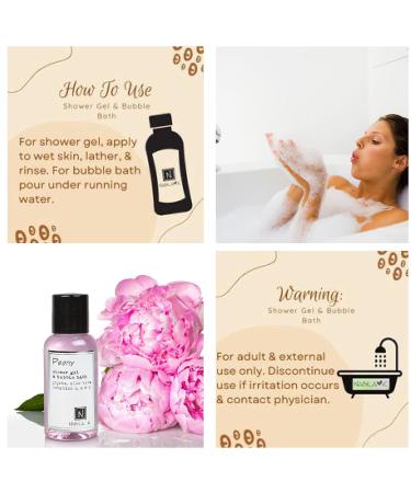 Nabila K Peony Shower Gel & Bubble Bath, 9 oz Non-Drying Body Wash with Jojoba, Aloe Vera & Vitamins Naturally-Derived, Sulfate-Free Made in USA For Men & Women Peony 9 Ounce (Pack of 1) - Buy Online on GoSupps.com