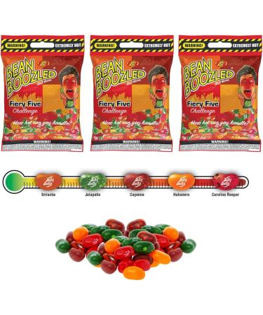 Jelly Belly Fiery Five Bean Boozled Jelly Beans 3-Pack 54g - Holidays & Christmas Candy - Vegan Candy Dairy Free Snacks Gluten Free Kosher Candy Bulk Candy Stocking Stuffers for Teens - Buy Online on GoSupps.com