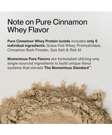 Momentous Essential Grass-Fed Whey Protein Powder - 20 g Whey Isolate Protein - NSF Certified for Sport - Gluten-Free - 12 Servings for Essential Everyday Use - Pure Cinnamon - Package May Vary - Buy Online on GoSupps.com