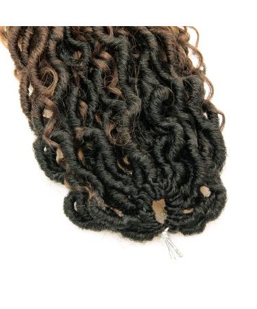 Curly Goddess Locs Crochet Hair 18 Inch - 4 Packs, 24 Strands per Pack | Pre Looped Synthetic Deep Curly Hairstyle Hippie Locs Crochet Braids Extensions - 1B/30/27 - Buy Online on GoSupps.com