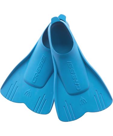 Cressi Short Floating Swim Fins to Learn to Swim - For Kids 1 Years Old and up - Mini Light: designed in Italy Azure EU 29/31 | US Kid 11.5/13 (age 4/6)