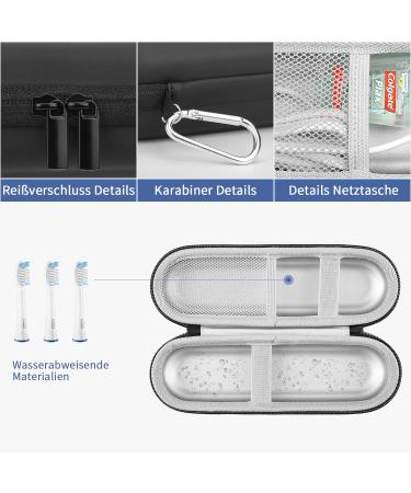 Reisetui Electric Toothbrush Case for Oral-B & Sonicare - Portable Hard Shell Travel Storage (Black/Silver) - Buy Online on GoSupps.com