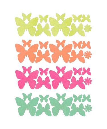 Sasswear Blacklight Body Stickers - Neon Fashion Accessories for Raves Festivals and Glow Parties 40/pk (Butterfly)