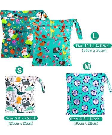 LEADSTAR Wet Bag 4 PCS - Waterproof Reusable Nappy Bags for Swimming, Pool, Daycare - Green - Buy Online on GoSupps.com