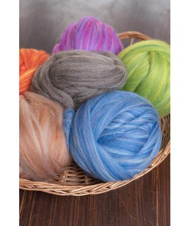 Kondoos Multi Colored Natural Wool Roving 1 lb - Ideal for Needle Felting and Handcrafts - Buy Online on GoSupps.com