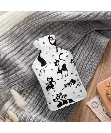Cute Black Cat Hot Water Bottle | Plush Bed Warmer for Adults & Kids | 26.5x15.3cm - Buy Online on GoSupps.com
