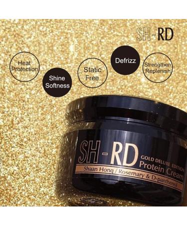 SH-RD Protein Cream Gold Deluxe Edition - Deep Conditioner for Dry Damaged Hair | Leave-In Hair Protein with Rosemary & Gold Leaf | Repair Split Ends & Enhance Shine - 2.71oz/80ml - Buy Online on GoSupps.com