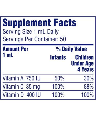 Enfamil Tri-Vi-Sol Infant Multivitamin Drops - Vitamins A, C & D for Growth & Immunity | 50 mL - Buy Online on GoSupps.com
