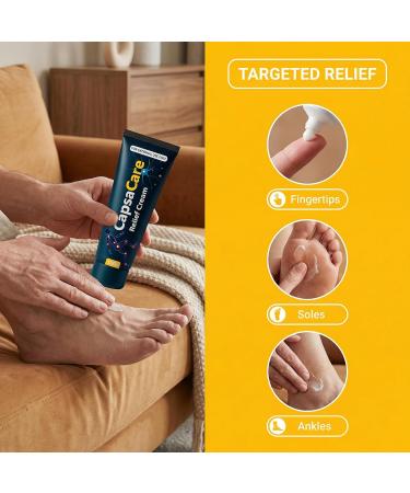 CapsaCare Neuropathy Relief Cream - with Capsaicin & Arnica Menthol for Muscle & Joint Comfort Fast Absorbing Formula for Feet Hands Legs and Waist (2Pcs) - Buy Online on GoSupps.com
