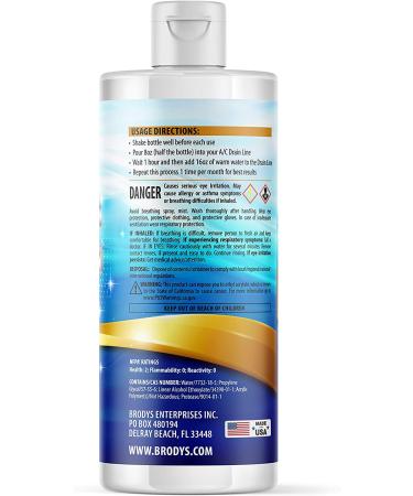 Brodys A/C HVAC Drain Line Cleaner 16oz Bottle - 2 Month Supply | For Home, Office, Restaurants & Commercial Buildings - Buy Online on GoSupps.com