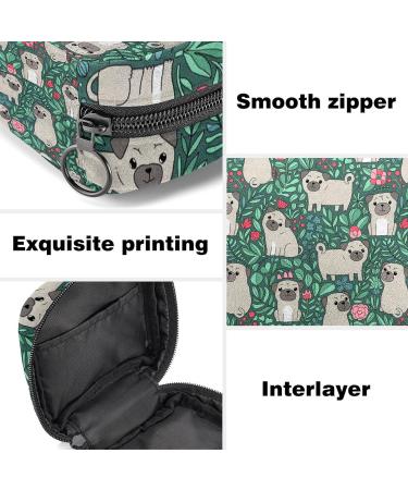 Funny Cartoon Cats & Birds Women's Napkin Storage Bag - Portable Menstrual Cup & Bandages | Colorful Flower Patterns for First Period - Buy Online on GoSupps.com