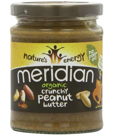 MERIDIAN FOODS - No GM Soya Organic Peanut Butter Crunchy 100% Nuts 280g