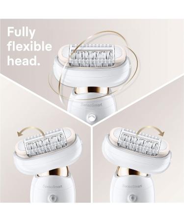 Braun Silk- pil 9 Flex Epilator with Electric Shaver & Trimmer - White/Gold | UK 2 Pin Plug | Women's Gift Set - Buy Online on GoSupps.com