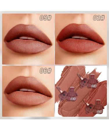 DAGEDA 3Pcs Matte Velvet Lipstick Set with Keychain Bear - Waterproof & Long Lasting Lip Gloss - Cute Bear Beauty Makeup Set - Buy Online on GoSupps.com